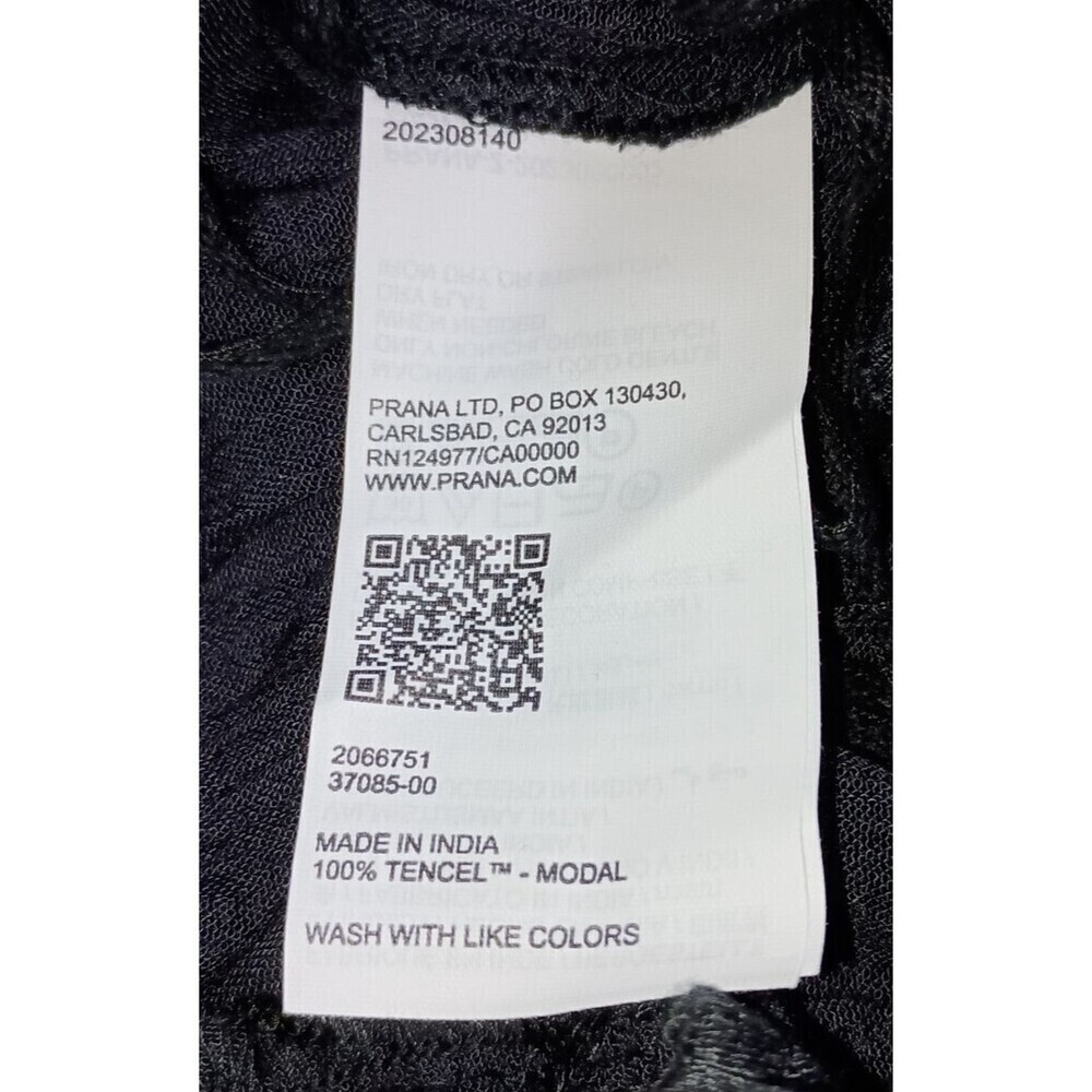 prAna Fernie Jumpsuit Womens Medium Black Smocked Waist Crinkle Relaxed Wide Leg - Picture 8 of 12